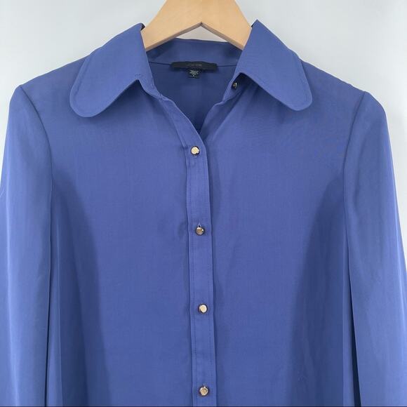 JOES JEANS Button Down Blouse Semi Sheer Top Gold Buttons Long Sleeve SZ Large - Picture 3 of 10